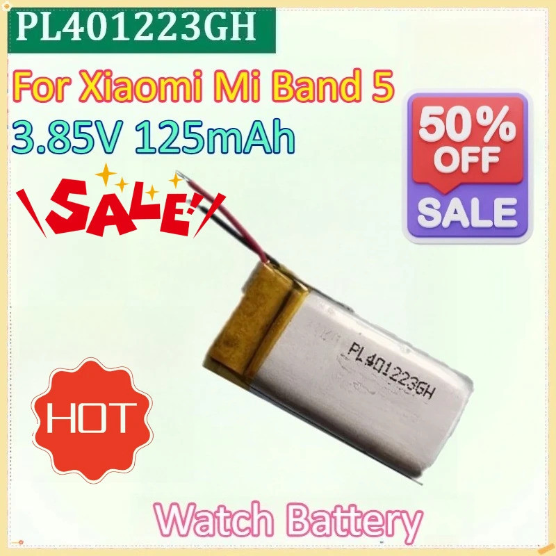PL ใหม่401223GH 3.85V 125mAh แบตเตอรี่สําหรับนาฬิกา Xiaomi Mi Band 5 M2129B1/M2130B1/M2140B1 พร้อมแบ