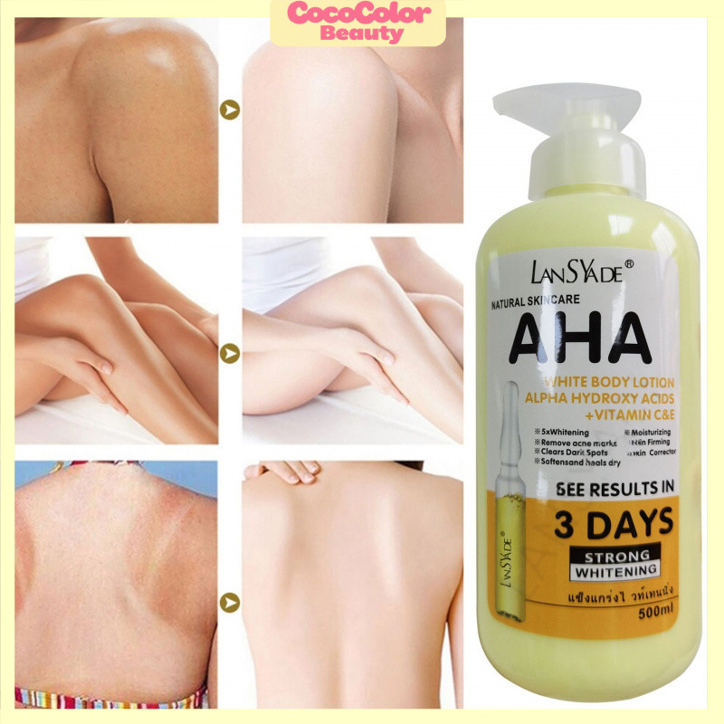 🔥ครีมทาผิว Body Lotion กรดผลไม+VC&E คลีมทาผิว โลชั่นผิวขาว ทาผิวขาว ผิวขาวใส ฟื้นฟูผิวแห้งเสียให้อิ่มน้ำ 500ML