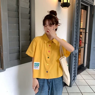 เสื้อเชิ้ตสไตล์หวาน เสื้อเชิ้ตทรงหลวมเกาหลี