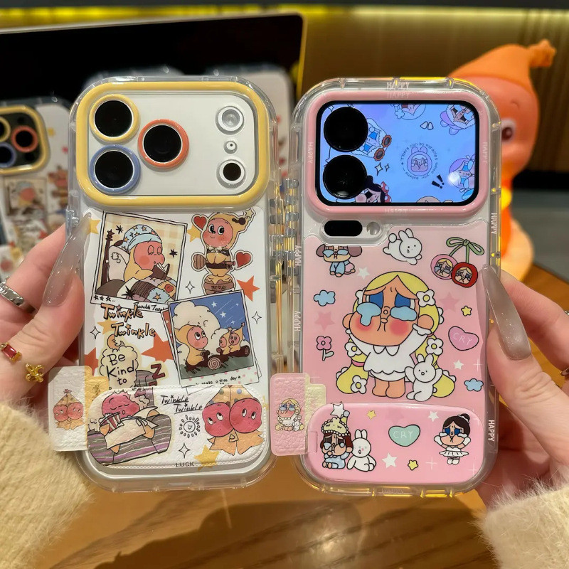 น่ารักร้องไห้สาวและTwinkle Star Man TPUเคสโทรศัพท์พร้อมกระจกสําหรับiPhone 17/16/15/14/13/12/11 Pro Maxกันกระแทกฝาครอบป้องกันรอยขีดข่วน – โปรปัง