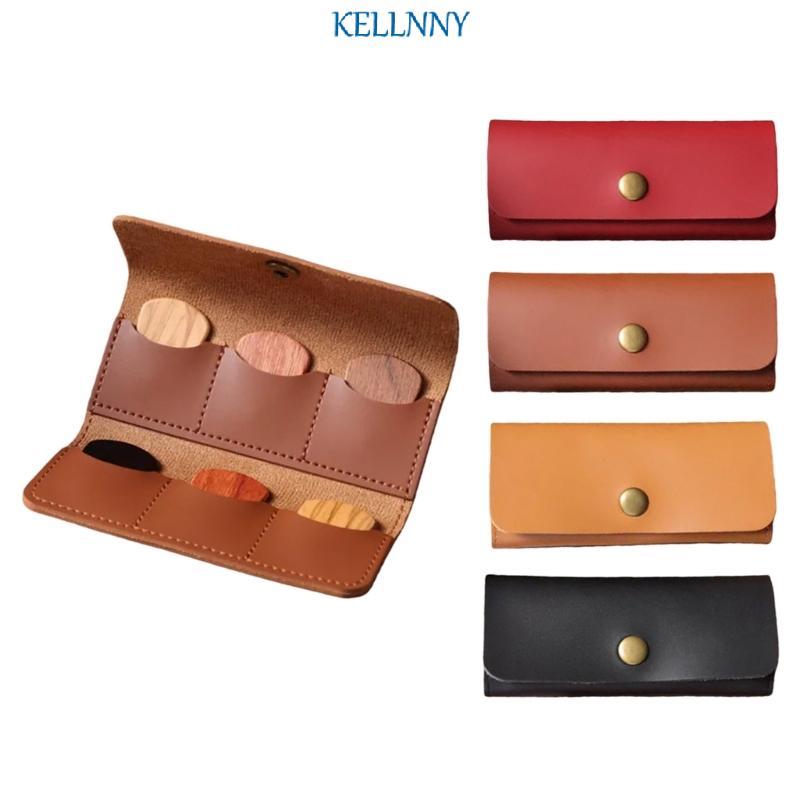 Kellnny Guitar Pick Holder PU Leather Guitar Pick Organizer Pick Holder Pick Pouches