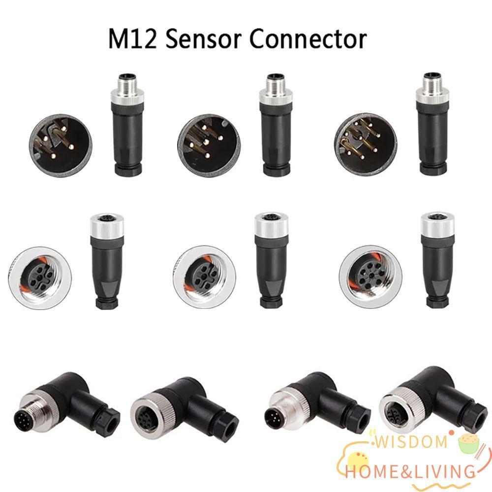 WISDOM M12 ปลั๊กการบิน, Connector 4 5 8 Pin M12 Sensor Connector,ประเภทเซ็นเซอร์ชายหญิงซ็อกเก็ต Powe