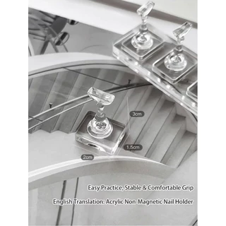 ( แท่นฝึกทำเล็บ พร้อมถาดวาง สีใส ) Nail Training Stand Grid สำหรับเพ้นท์เล็บ ทำตัวอย่างสีเล็บ หัดทำเล็บ อุปกรณ์ทำเล็บ