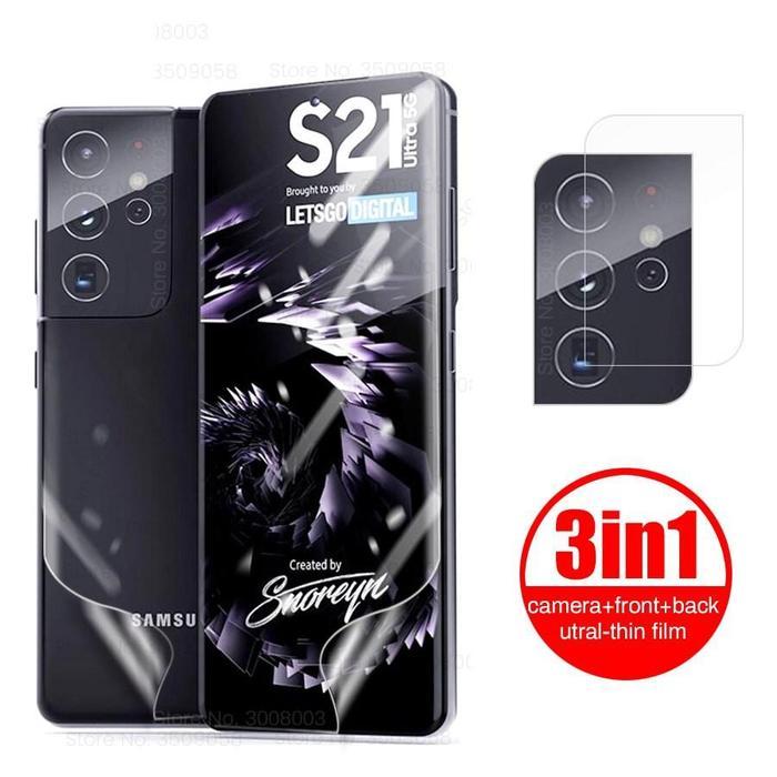 LAYAR ป้องกันหน้าจอสําหรับ Samsung Galaxy S21 S21 Plus S21 Ultra 3 in 1 hydrogel วัสดุ - S21 Plus