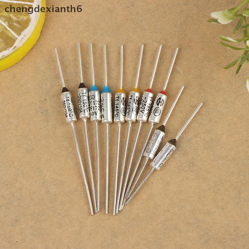 [chengdexianth] 10 ชิ้น 142°-216°C 10A/15A 250V ฟิวส์ความร้อนโลหะสําหรับหม้อหุงข้าว [TH]