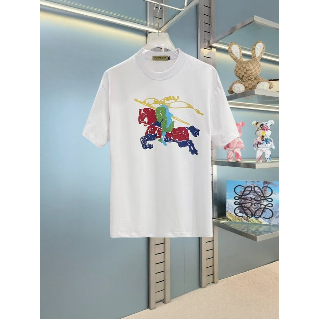 Bur & berry2026 Star 2026 เสื้อยืดแขนสั้นคอกลมสไตล์คู่ผู้ชายสไตล์ Street สไตล์ Co-Branded ฤดูใบไม้ผล