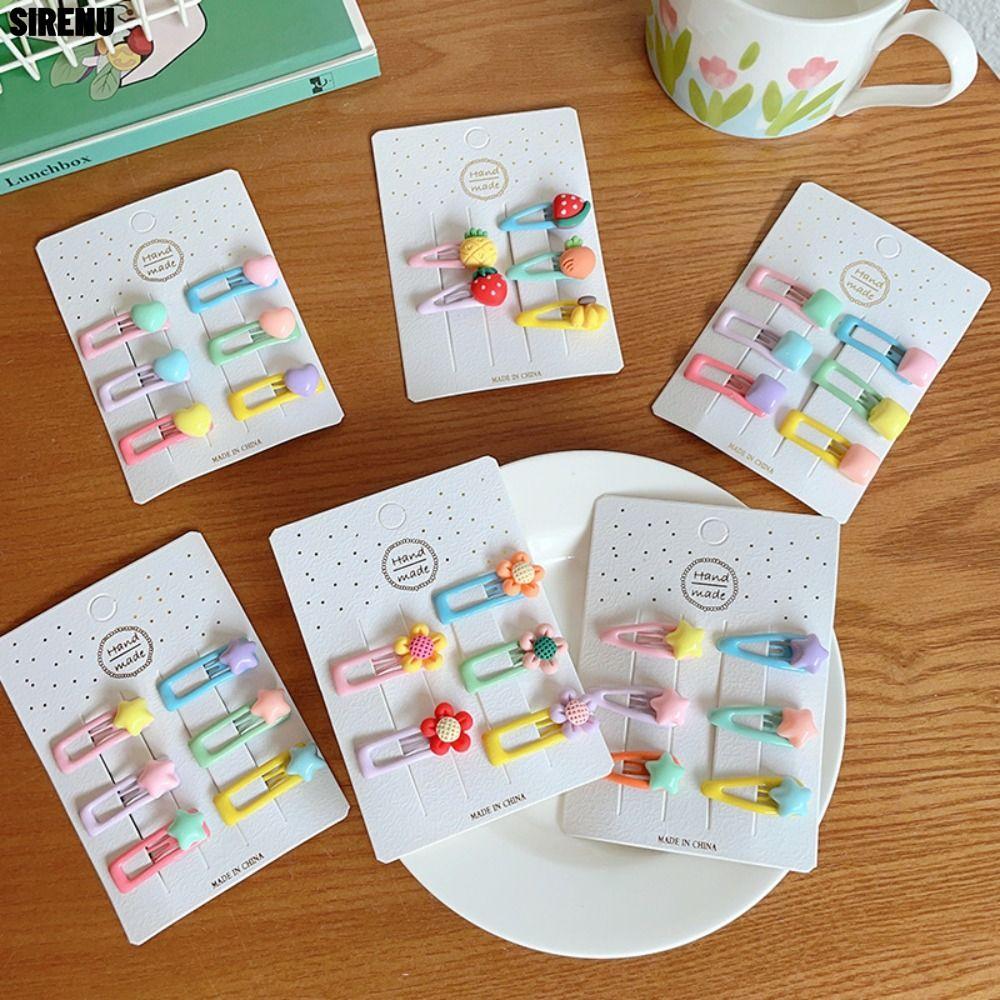 ไซเรน 5/6ชิ้น/เซ็ตกิ๊บติดผม,ที่มีสีสันที่สวยงามกิ๊บ,แฟชั่นมินิน่ารักผลไม้BBคลิปสําหรับเด็ก