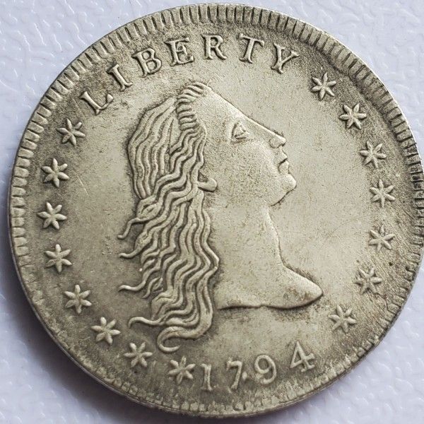 3/9 ต่างประเทศเงินดอลลาร์สหรัฐอเมริกา 1794 รูปปั้น Liberty Trading Dollars 1 Dollar Collection Wenwan วัตถุเก่าทองแดง Core เหรียญ