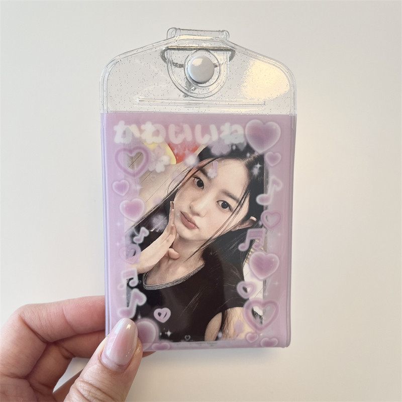 Love Note ช่องเสียบการ์ดคู่ 10 ซม. Photo Snap Card Holder Star Chasing Photo Card Campus Card Bus Card Storage Bag จี้ ราคา ถูกที่สุด ดีลบีเคเค แกลเลอรีภาพที่ 6