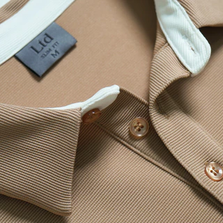LTD เสื้อโปโลแขนสั้น ผู้ชาย สีกากี | New Gen Polo Shirt | 00980