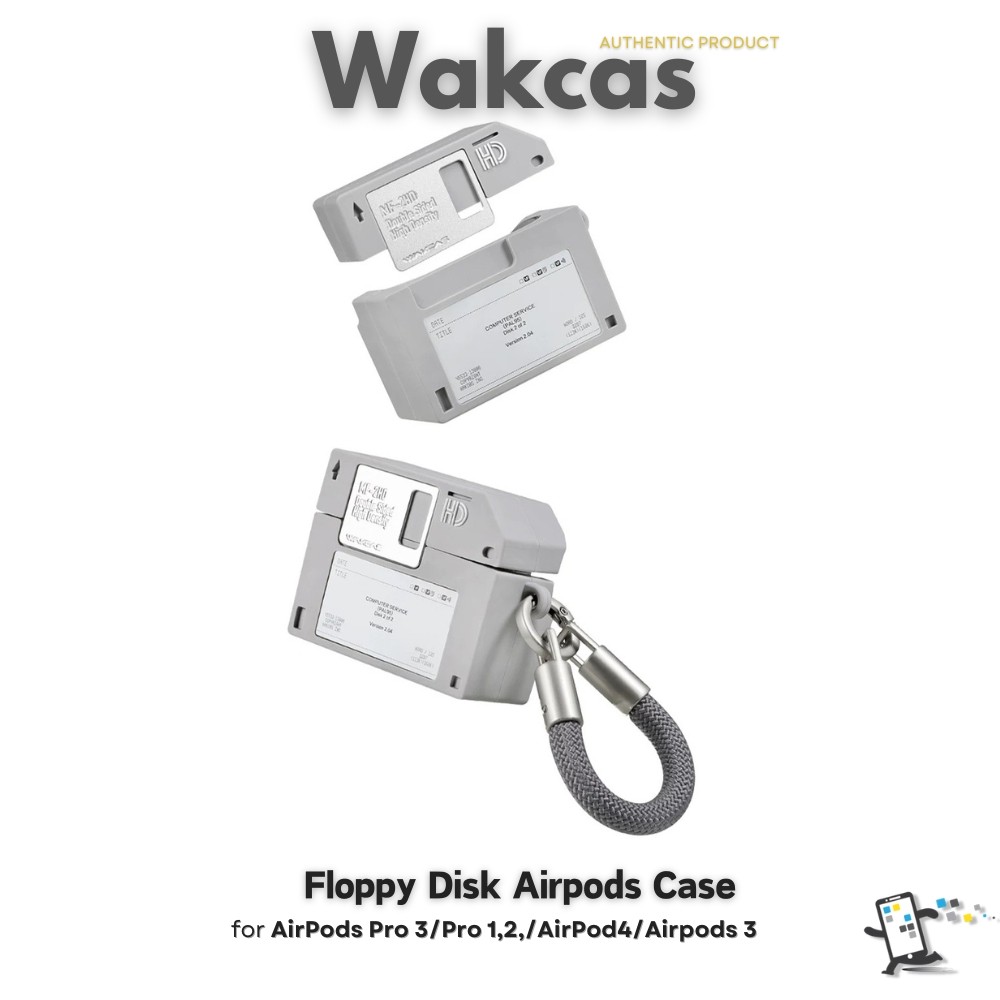 Wakcas Floppy Disk Airpods Case เคสสำหรับ AirPods Pro, AirPods 4 และ AirPods 3