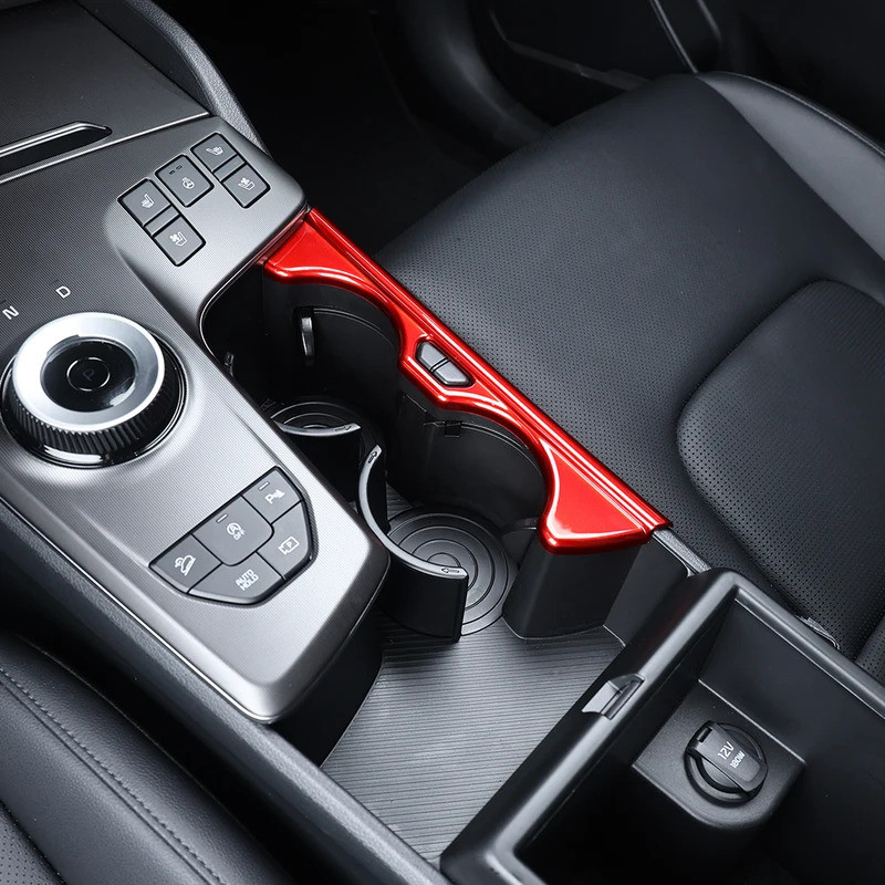 สําหรับ Kia Sportage NQ5 2026 สีแดงแถวด้านหน้าถ้วยน้ํากรอบ Trim อุปกรณ์ตกแต่งภายใน LHD