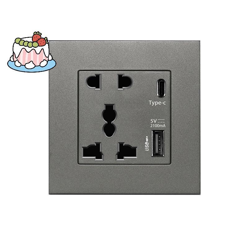 [Sep] แหล่งจ่ายไฟ 2100MA USB Soet International Panel 13A UK Wall Type C Interface [COD]