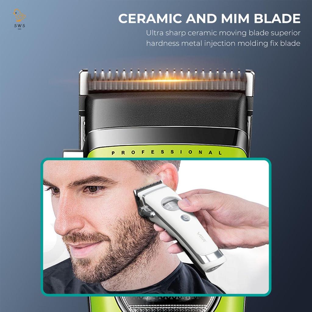 VGR V880C Clipper ผมไฟฟ้าใบมีดเซรามิค USB ชาร์จ 150 นาที Runtime สําหรับ Home Salon Travel