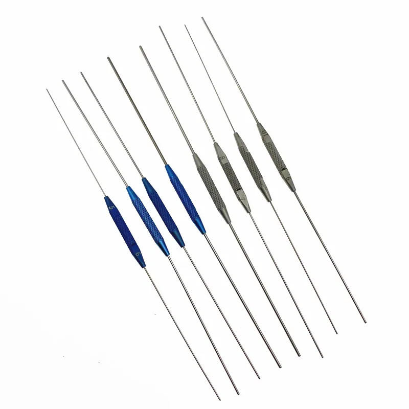 Ophthalmic เครื่องมือ 4 ชิ้น/เซ็ต double ended lacrimal passage probe เสียบเครื่องมือ Veterinary เคร