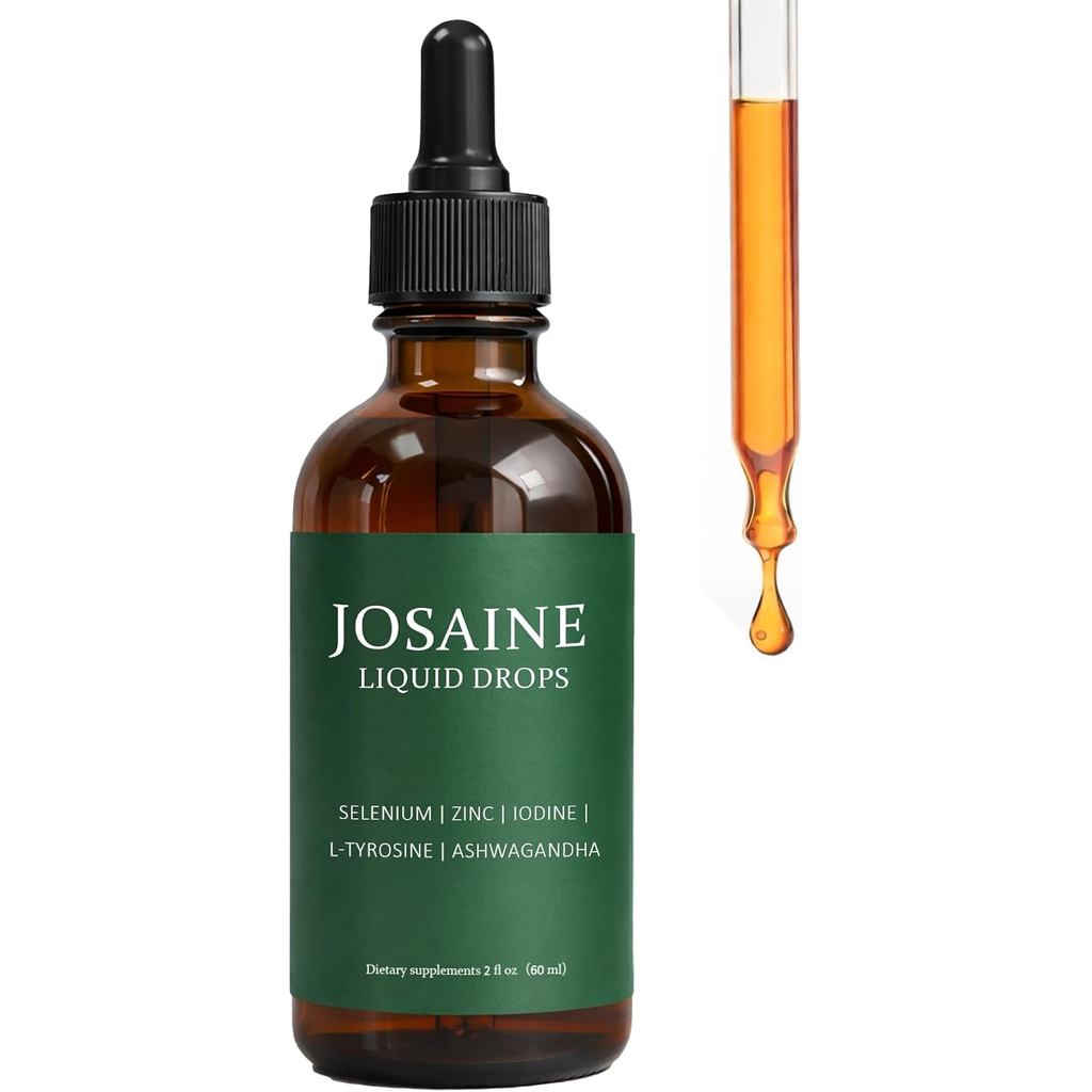 Josaine Thyroid Support Drops, with Ashwagandha, Selenium, Zinc & Iodine, Daily Wellness & Energy Su