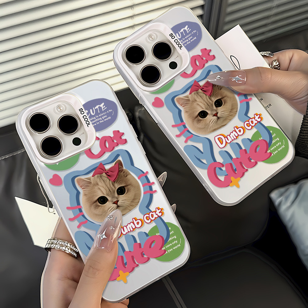 Cute Cat Case for VIVO Y19S Y29 Y28 Y32 Y33S Y33T Y21 Y03 Y28S Y17S Y11 Y12 Y15 IMD เคส เงา ผิวด้าน 