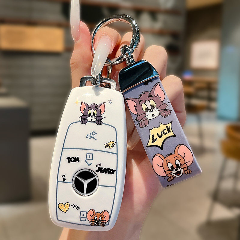 เหมาะสําหรับ Mercedes-Benz 300 ฝาครอบกุญแจ c300 เปลือก 200 หัวเข็มขัด c260 220 200 แพ็คเกรด U6KQ