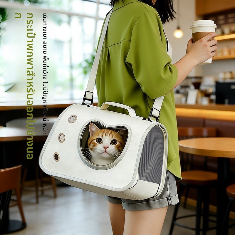 แบบพกพา Outing Bag ขนาดใหญ่-ความจุสัตว์เลี้ยง Messenger กระเป๋า Breathable กันน้ําสัตว์เลี้ยง Space Capsule Cat Travel Goods