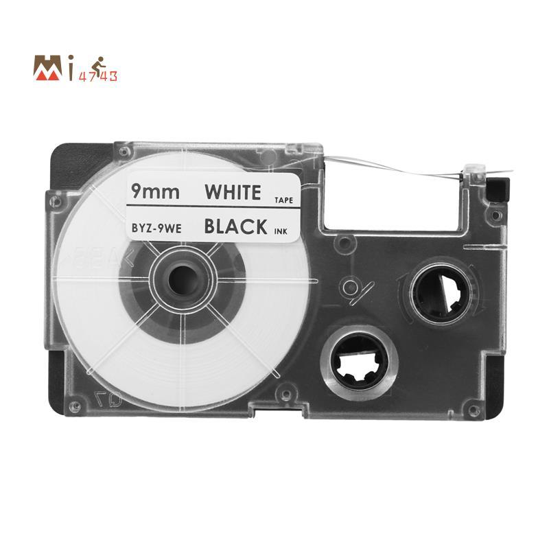 Mi474433 Pack 9mm สีดําบน White Label Tape Label Maker ใช้งานร่วมกับ -120, -60, -100, KL750B, KL750,