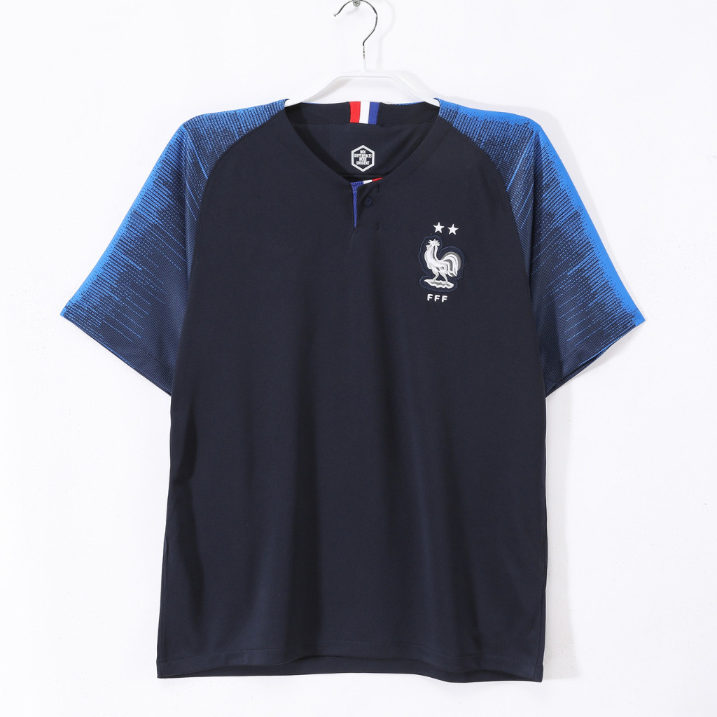 # FRA 2018 Home Retro Soccer Jersey Football # Mbappe # Griezmann # Pogba