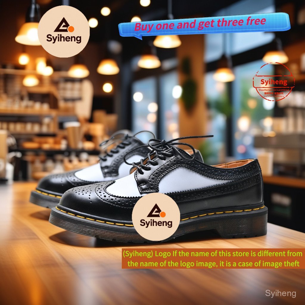 รองเท้า Dr. Martens 3989 Smooth Platform_contrast_color_brogue สำหรับทั้งผู้ชายและผู้หญิง