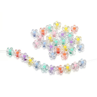 20-50ชิ้น ลูกปัดดอกไม้ใส (12.5mm) อะคริลิค สําหรับทําเครื่องประดับ สร้อยคอ สร้อยข้อมือ DIY