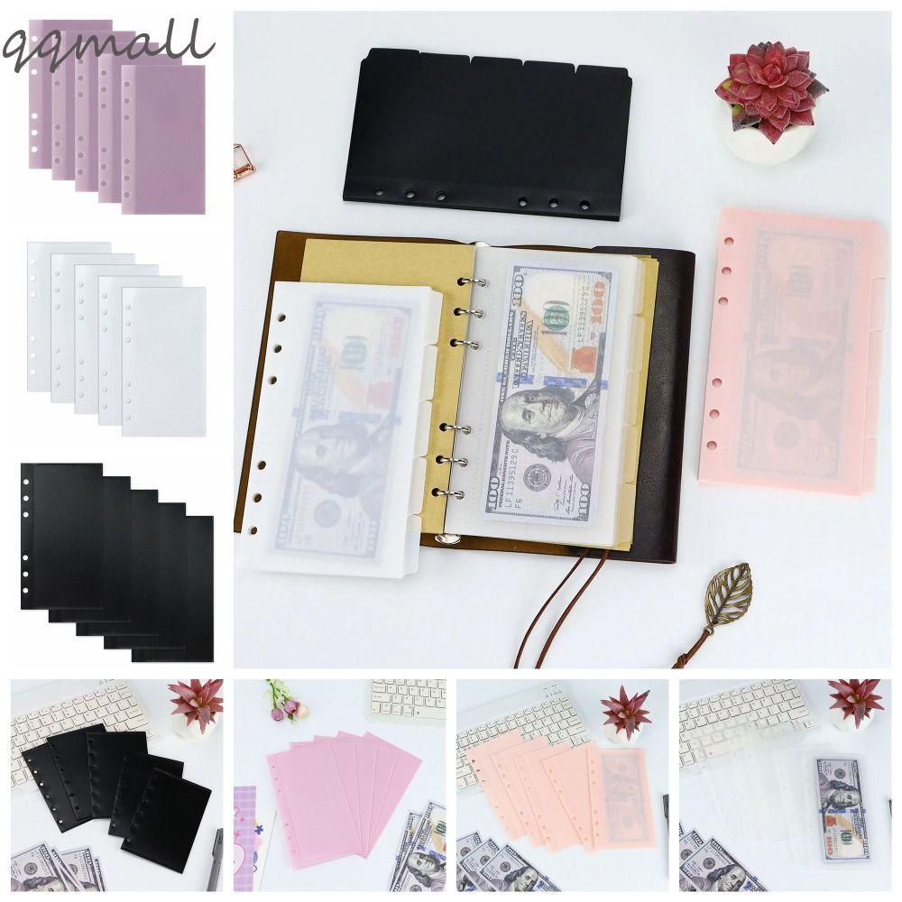 Qqmall 5 ชิ้น Binder โฟลเดอร์หน้าด้านใน, A6/A7 PP Idol Photo Card Holder, Fasionable 6 หลุมอัลบั้มภาพสีสันสดใสหลวมภายในกระดาษ Bill Organizer
