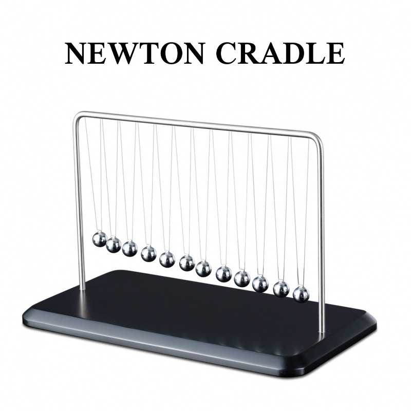 12 Ball Serpentine Newton Pendulum เครื่องประดับ, ลูกตุ้มโค้งกลตกแต่งลูกบอล, โลหะไม้ตกแต่งโต๊ะ