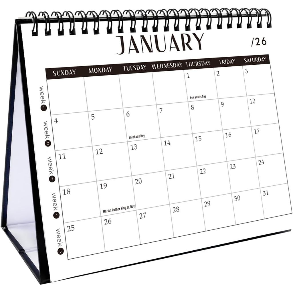 GuassLee ปฏิทินตั้งโต๊ะ 2026, 2026 12 เดือน Flip Desktop Calendar Planner Small Runs จาก Jan 2026 ถึ