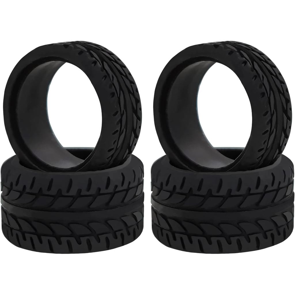4 ชิ้น 1/28 Rc Drift ยางรถ, [2N+2 W] ยางจับสูงจําลองยาง Tread Racing Tyre สําหรับ 1/28 ยุงรถเข็น MIN