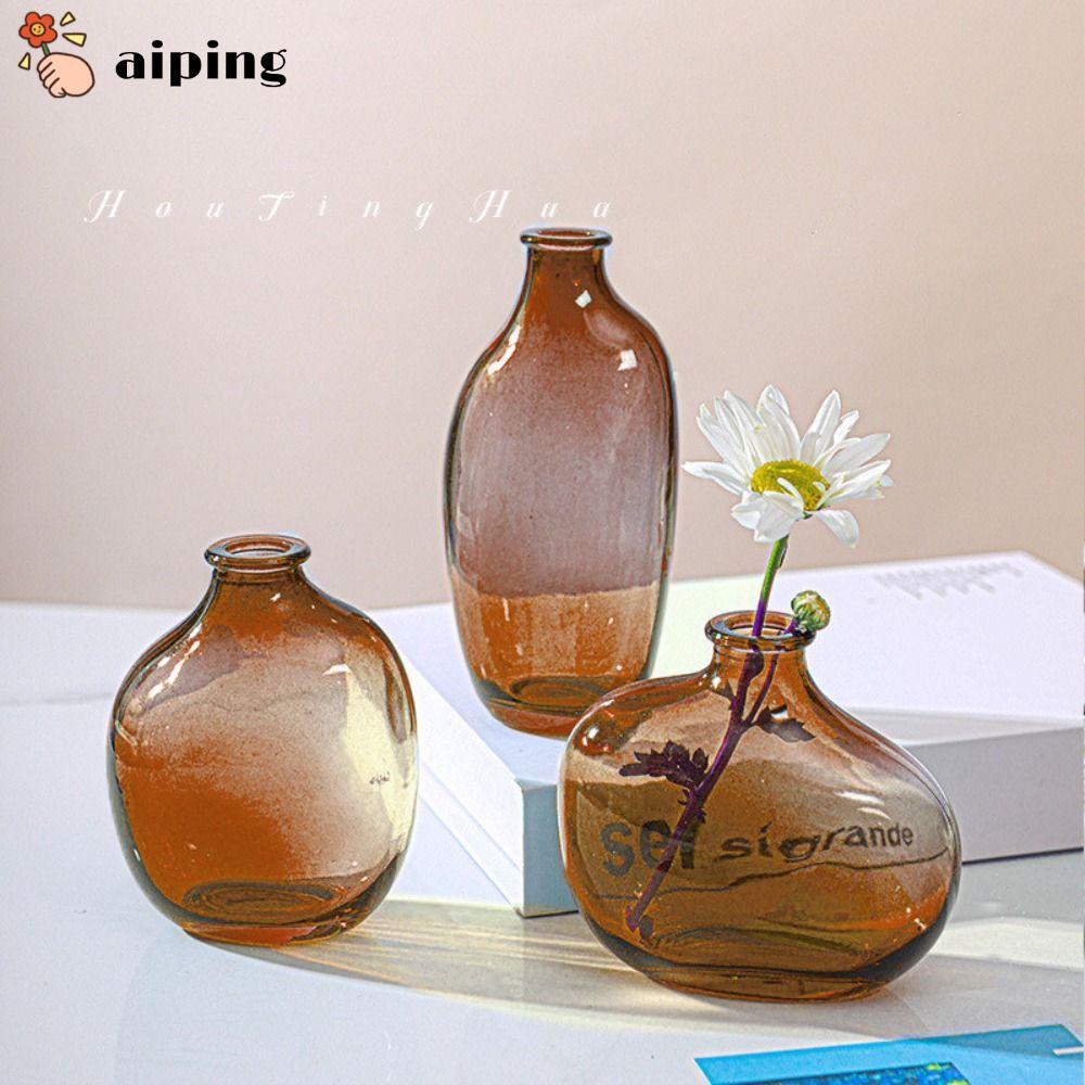 Aiping แจกันดอกไม้, สีไล่ระดับสี Mini แจกัน Hydroponic ไม่สม่ําเสมอ, แก้วมัลติฟังก์ชั่น Retro อุปกรณ์ตกแต่งบ้าน – โปรปัง