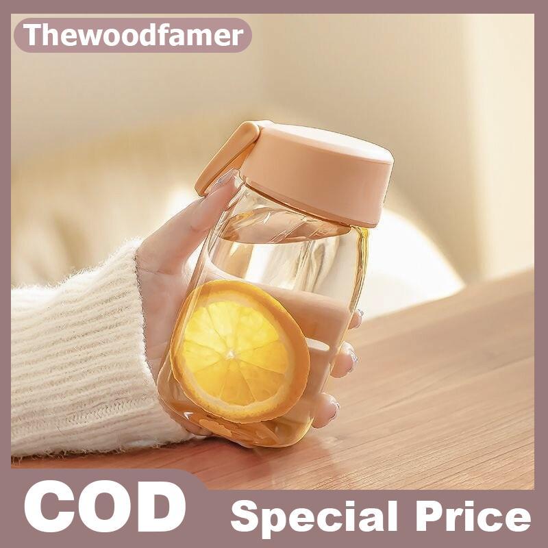 Thewoodfamer 420ML/600ML ขวดน้ําพลาสติก Leakproof แบบพกพา Anti Drop ถ้วยน้ํานักเรียนขวดกาแฟชาถ้วยฤดู