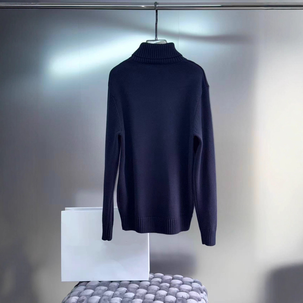 P8BF Givench* High-neck embroidered wool knit sweater, casual and loose fit, unisex