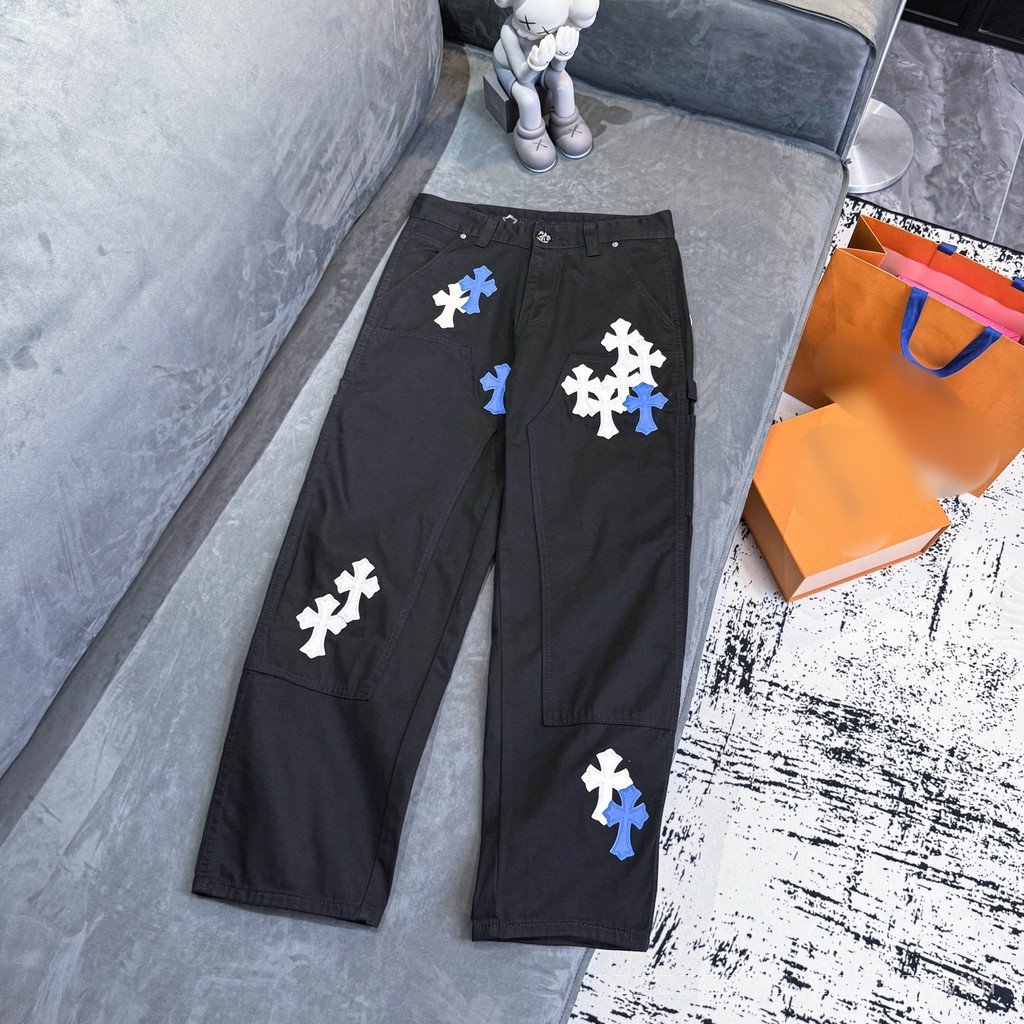 【สินค้าพร้อมส่ง】Chrome Hearts แจ็กเก็ต Cargo โครเมียมและหนัง สไตล์ Chic Cross VR8X