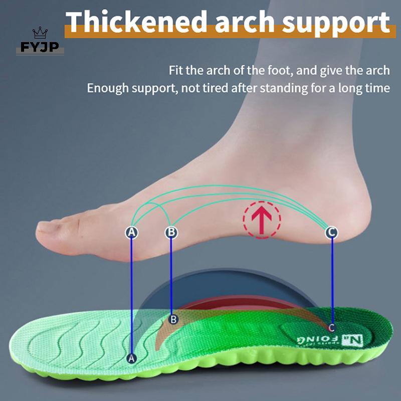 FYJP Comfort Sport Breathable Insoles สําหรับรองเท้าเบาะยางวิ่ง Sho-Absorbing Deodorization Soft Pad