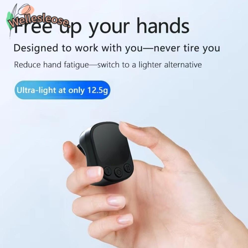 WELLE Touchscreen Controller, srolling อย่างต่อเนื่อง Clicker Bluetooth Ring Remote, Music Playback 