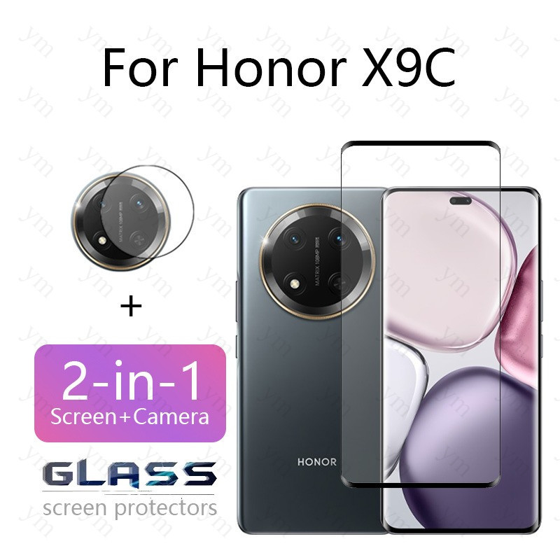 2 In 1 Honor X9C ฟิล์ม ฟิล์มกระจก กระจกนิรภัยป้องกันหน้าจอฟิล์มเลนส์กล้องสําหรับ Honor X9D X9C X9B X