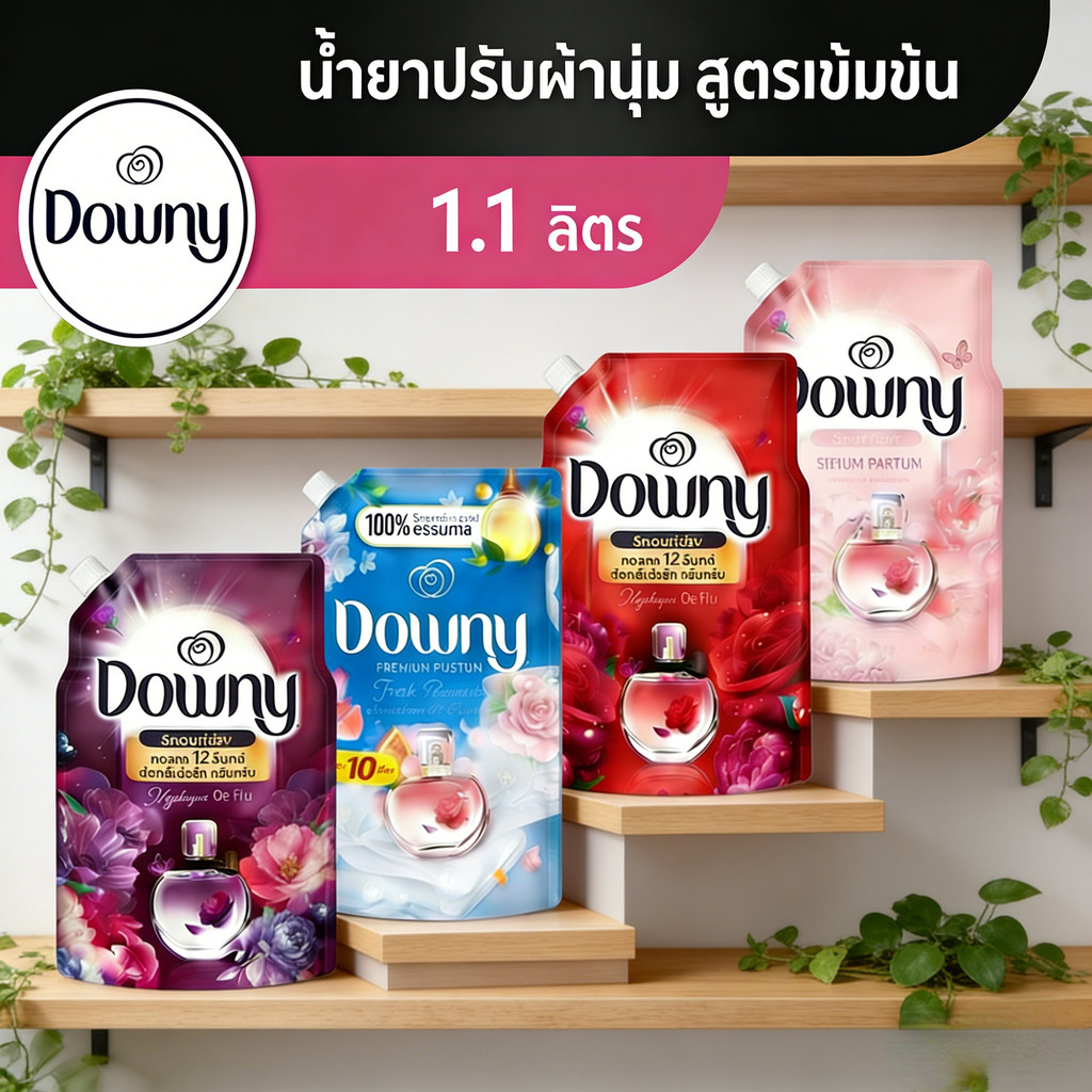 น้ำยาปรับผ้านุ่ม กลิ่นหอมติดทน ผ้านุ่มสบาย ฟูนุ่ม ดูแลผ้า 1100มล x3/x6