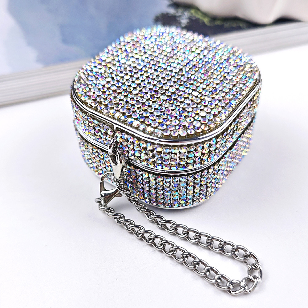 เคสหูฟังประดับเพชรหรูหราสําหรับ Samsung Galaxy Buds 2 Pro Buds 2 Buds Pro Live FE - Sparkle Hard ฝาครอบป้องกันพร้อมโซ่