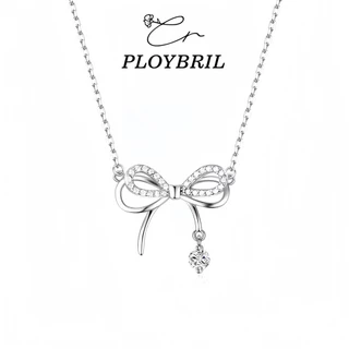 PLOYBRIL สร้อยคอ เพชร โบว์ จี้ สําหรับผู้หญิง เด็กผู้หญิง แฟชั่น เครื่องประดับ อุปกรณ์เสริม X057