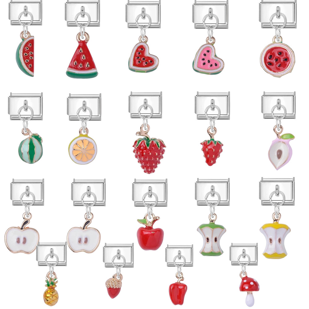 สร้อยข้อมือนิยมอิตาเลียน charm ขนาด 9 มม. บิลเลียดผลไม้ สไตล์เรียบง่าย