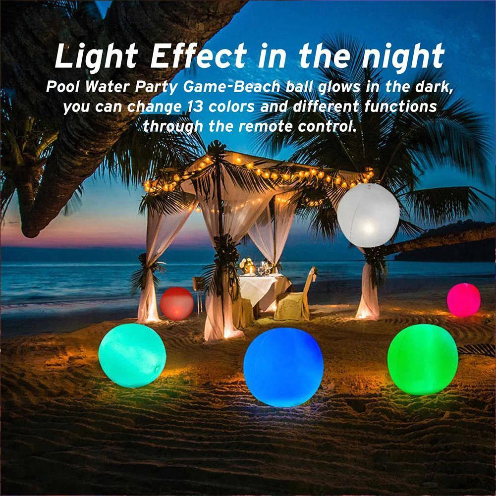 Led Beach Ball Pvc Luminous Light Water Ball คอนเสิร์ตกลางแจ้งที่มีสีสัน Seaside Y8y4