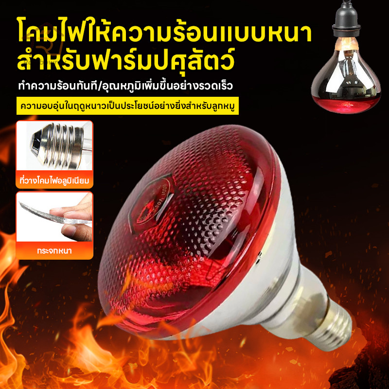 🔥 รุ่นใหม่2026🔥 หลอดไฟอินฟาเรด ไฟกกไก่ หลอดไฟให้ความอบอุ่น กันน้ํา ให้ความอบอุ่นสัตว์