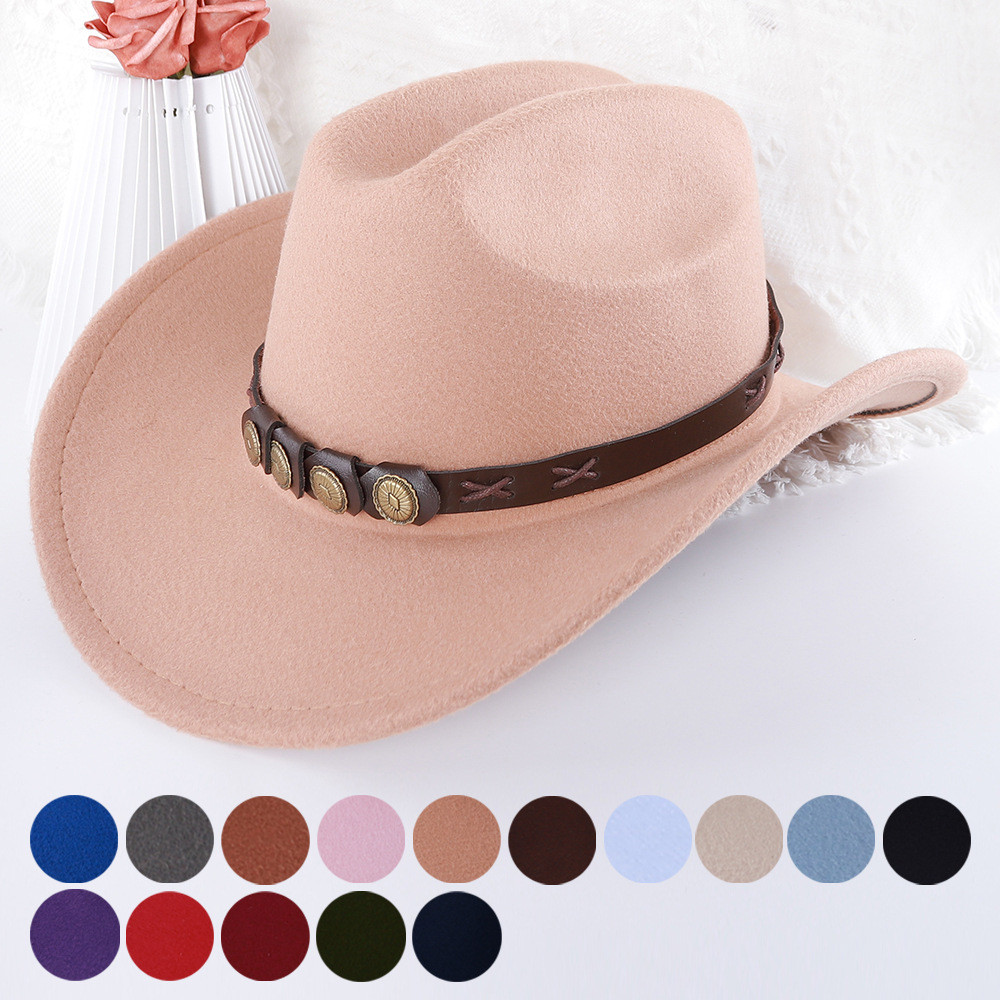 Cowboy hat, bohemian retro-style hat, fashionable clothing accessory, cowboy hat