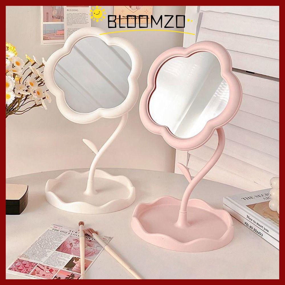 in stockBLOOMZO กระจกแต่งหน้า, โต๊ะเครื่องแป้งแบบถอดได้ความละเอียดสูง, กระจกเสริมความงามอเนกประสงค์รูปดอกทานตะวัน