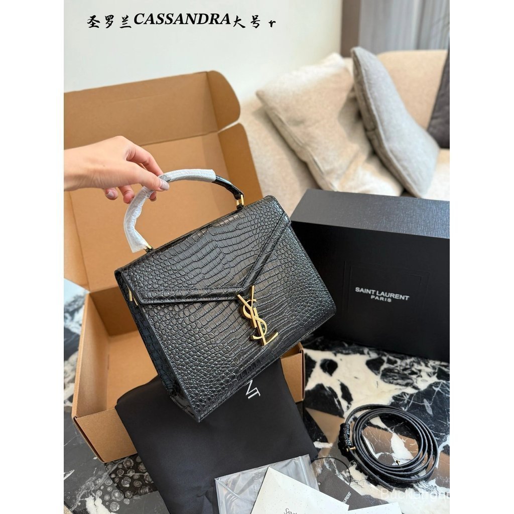 Saint Laurent Paris Classic Y กระเป๋าถือหนังแท้ กระเป๋าสะพาย กระเป๋าสะพายข้าง กระเป๋า accordion Brie