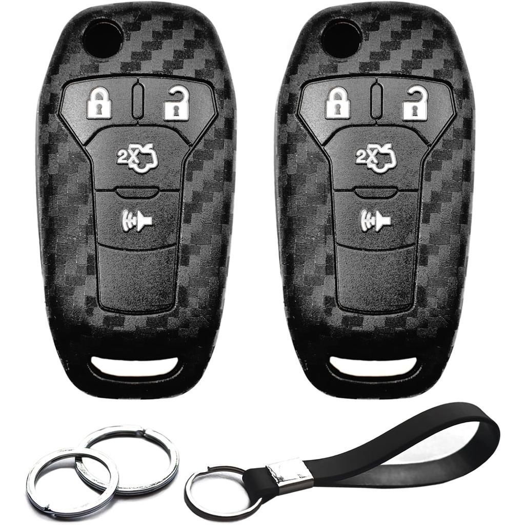 2pcs ใช้งานร่วมกับ Ford Key Fob ฝาครอบ Key Chain สําหรับ Ford Explorer F150 Fusion Bronco Transit F2