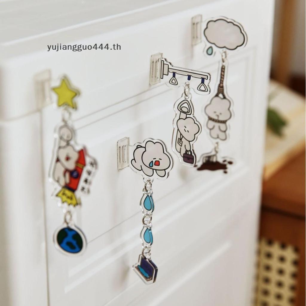 #yu # คนงานสร้างสรรค์น่ารัก Niu Ma Seriesputer ตกแต่งด้านข้างอะคริลิค Roing Music อุปกรณ์ตกแต่ง