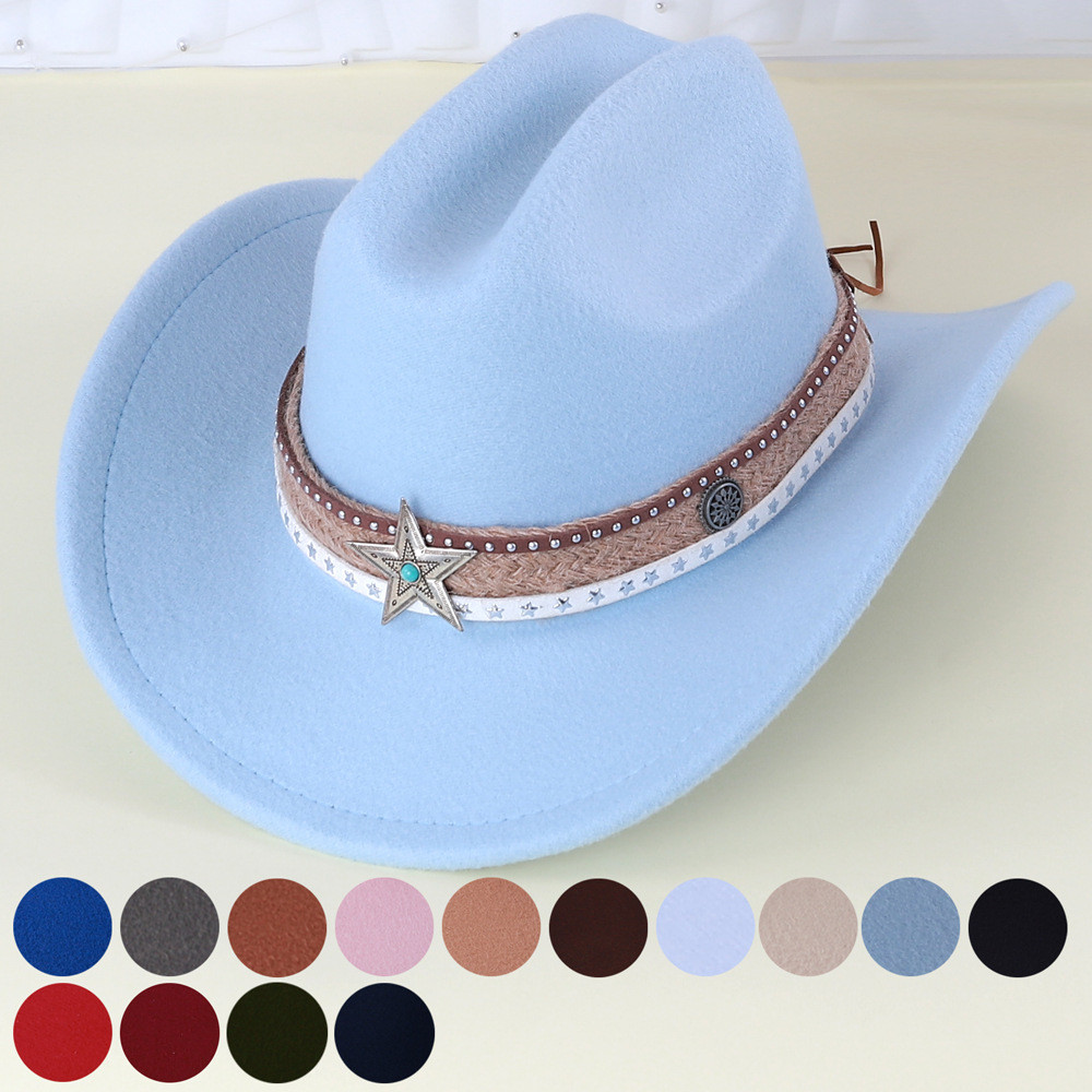 Cowboy hat, belt, metal star accessory, hat, fashionable outfit, clothing accessory, cowboy hat